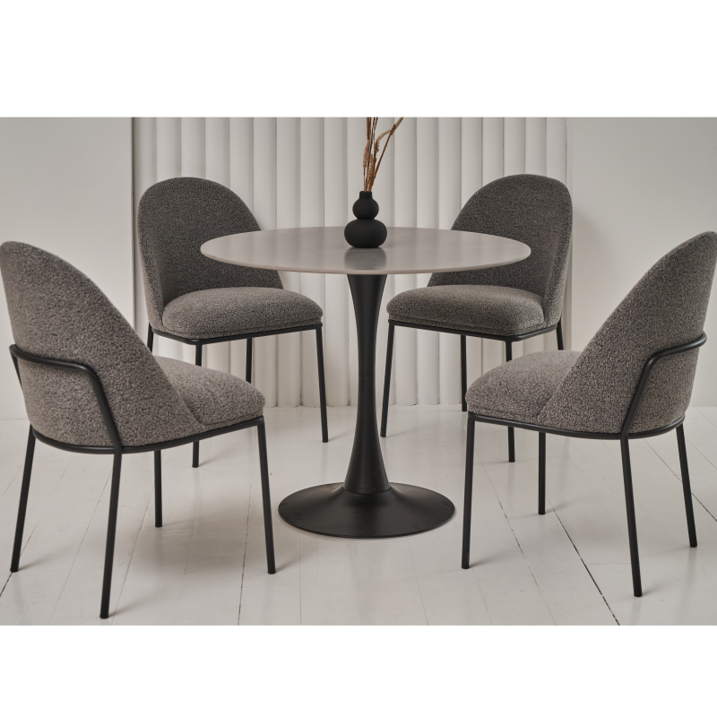 Стіл обідній T-325 айс грей + чорний Vetro Mebel