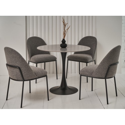 Стіл обідній T-325 айс грей + чорний Vetro Mebel