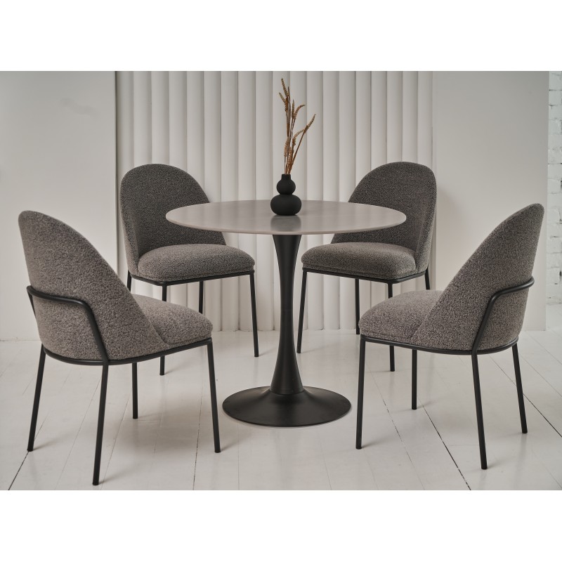 Стіл обідній T-325 айс грей + чорний Vetro Mebel