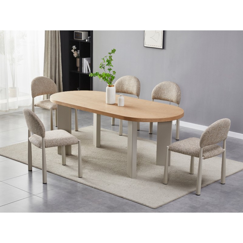 Стіл шпоноване МДФ Нікколо TМ-236 ясень + теплий пісок 
Vetro Mebel