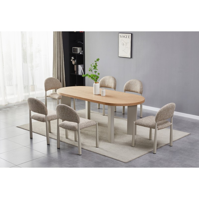 Стіл шпоноване МДФ Нікколо TМ-236 ясень + теплий пісок 
Vetro Mebel