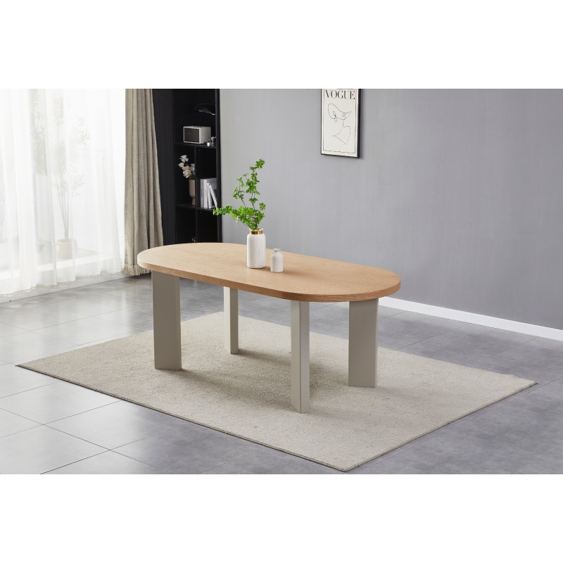 Стіл шпоноване МДФ Нікколо TМ-236 ясень + теплий пісок 
Vetro Mebel