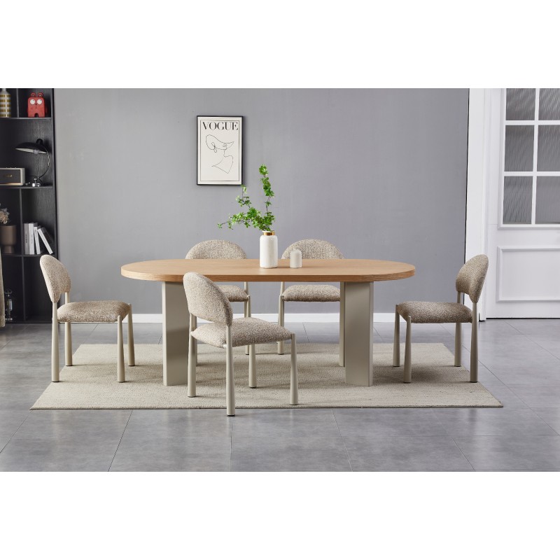 Стіл шпоноване МДФ Нікколо TМ-236 ясень + теплий пісок 
Vetro Mebel