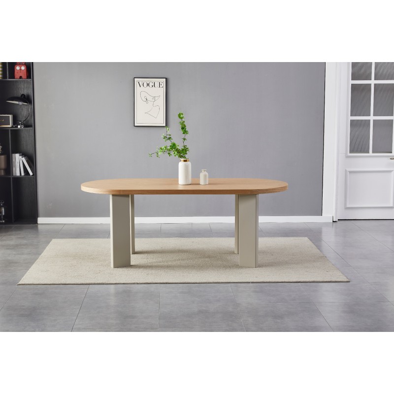 Стіл шпоноване МДФ Нікколо TМ-236 ясень + теплий пісок 
Vetro Mebel