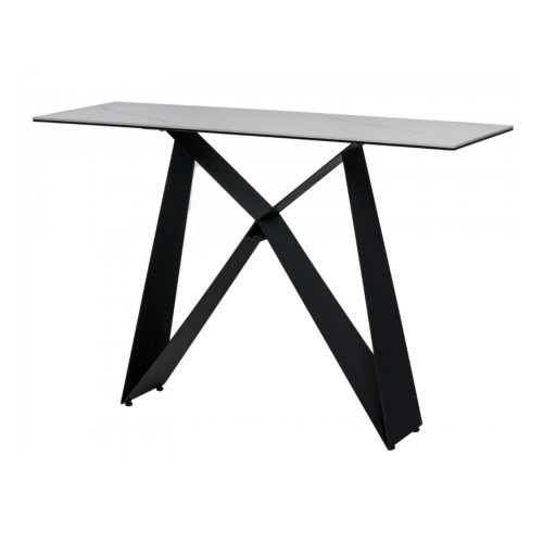 Консоль "Бруно" білий мармур + чорний Vetro Mebel