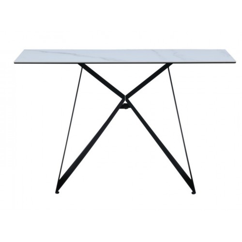 Консоль "Бруно" білий мармур + чорний Vetro Mebel