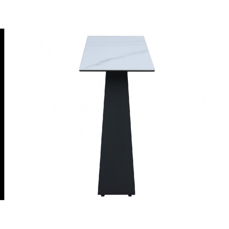 Консоль Бруно білий мармур + чорний Vetro Mebel