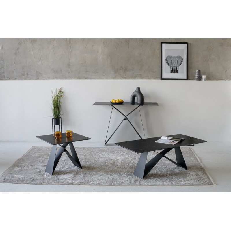 Консоль Бруно неро маркіна + чорний Vetro Mebel