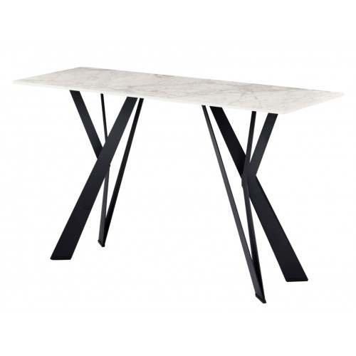 Консоль "Тео" б'янко карарра + чорний Vetro Mebel