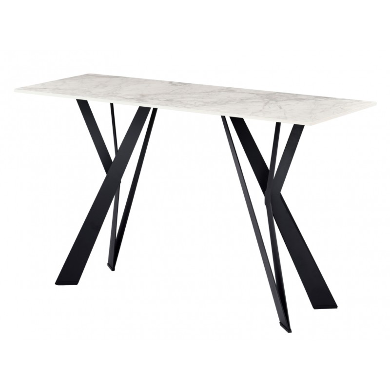 Консоль Тео бянко карарра + чорний Vetro Mebel