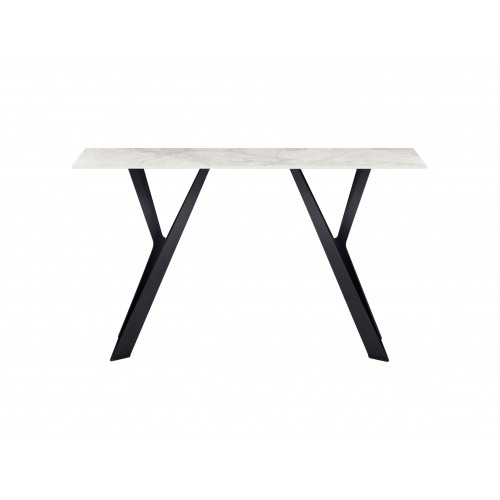 Консоль "Тео" б'янко карарра + чорний Vetro Mebel