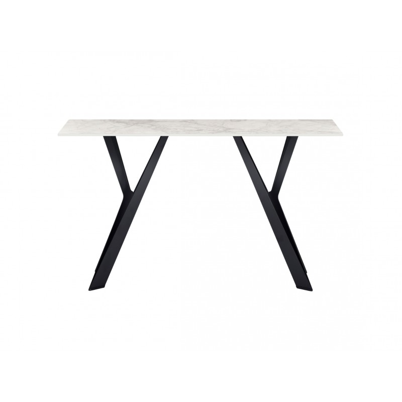 Консоль Тео бянко карарра + чорний Vetro Mebel