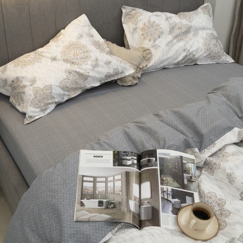 Комплект постільної білизни Tiare Двоспальний Сатин Deluxe L-010