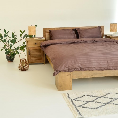 Комплект постільної білизни Tiare Двоспальний Сатин Stripe 77