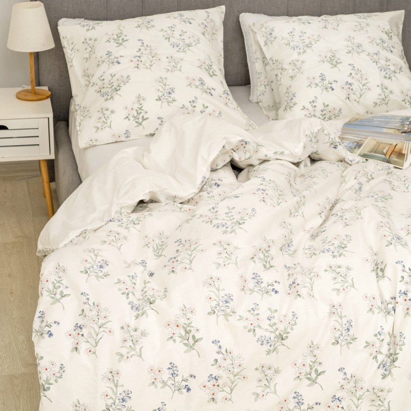 Комплект постільної білизни Tiare Євро Сатин Premium 172 з простирадлом на резинці 160х200