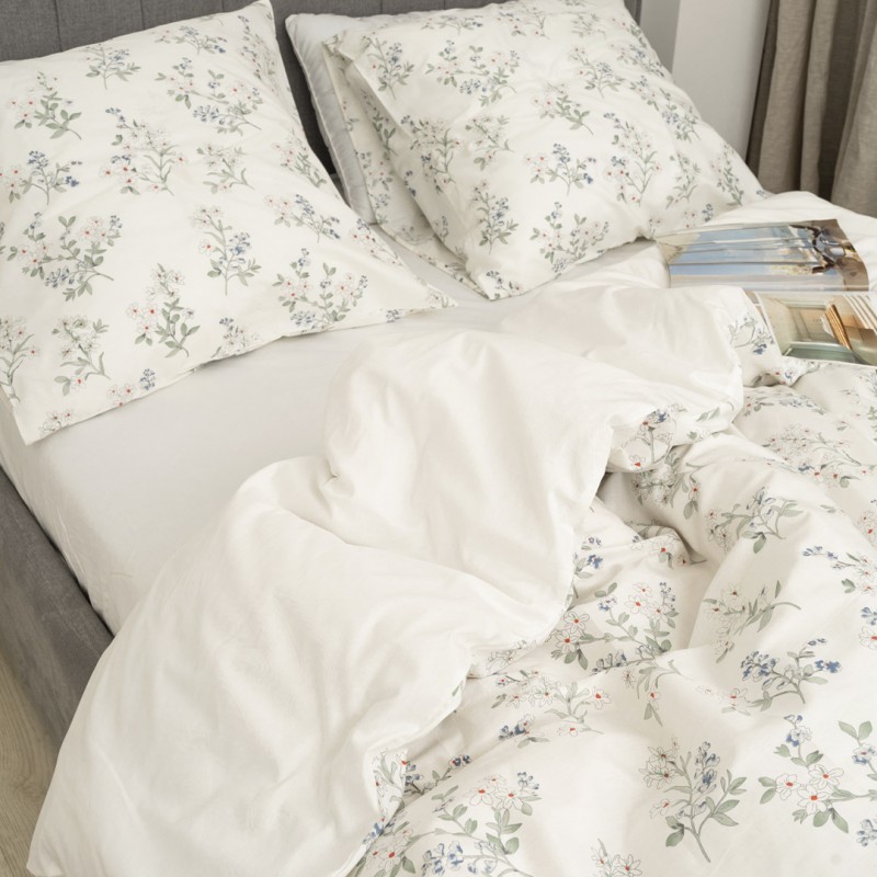 Комплект постільної білизни Tiare Євро Сатин Premium 172 з простирадлом на резинці 160х200