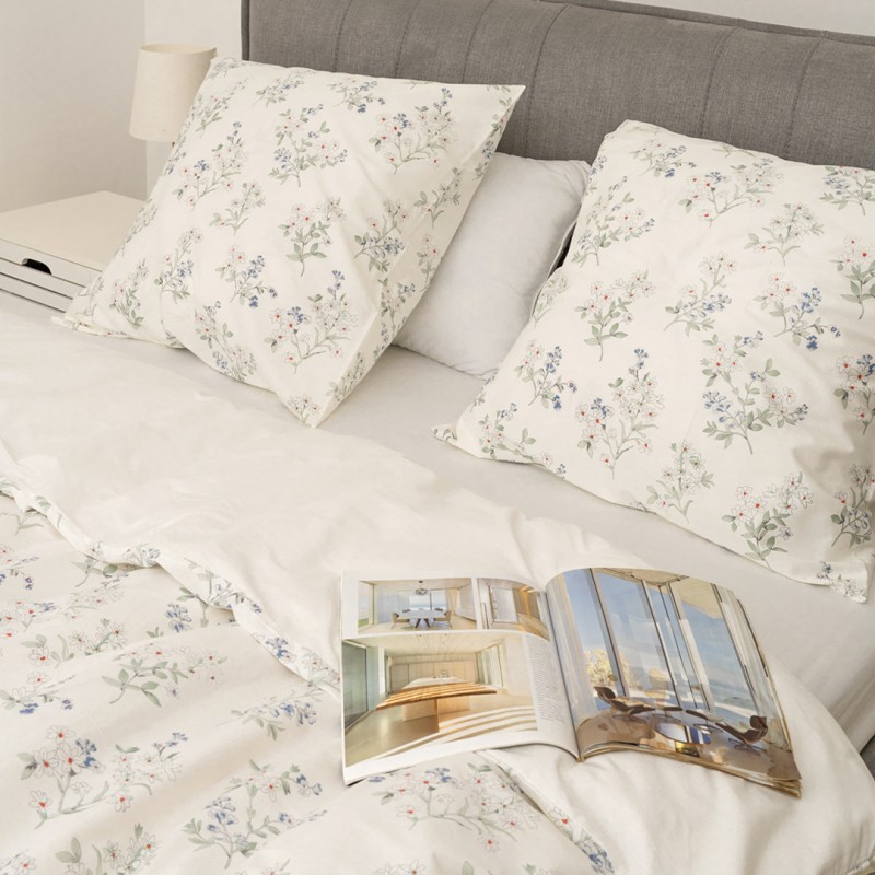 Комплект постільної білизни Tiare Євро Сатин Premium 172 з простирадлом на резинці 160х200