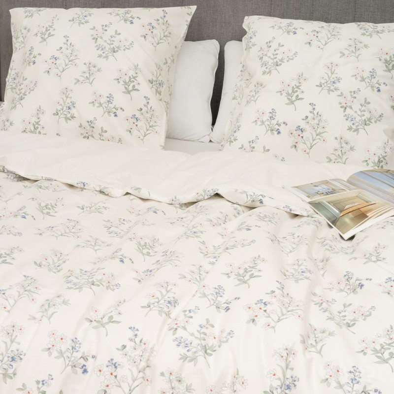 Комплект постільної білизни Tiare Євро Сатин Premium 172 з простирадлом на резинці 160х200