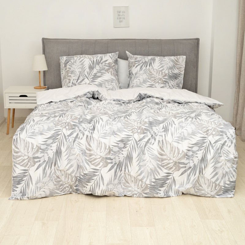 Комплект постільної білизни Tiare Євро Сатин Premium 177 з простирадлом на резинці 160х200