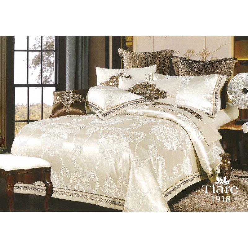Комплект постільної білизни Tiare Євро Сатин Жакард 1918