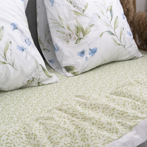 Комплект постільної білизни Viluta Євро Ранфорс 24259 з простирадлом на резинці 160х200