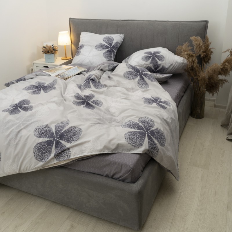 Комплект постільної білизни Viluta Євро Ранфорс 24269 з простирадлом на резинці 160х200