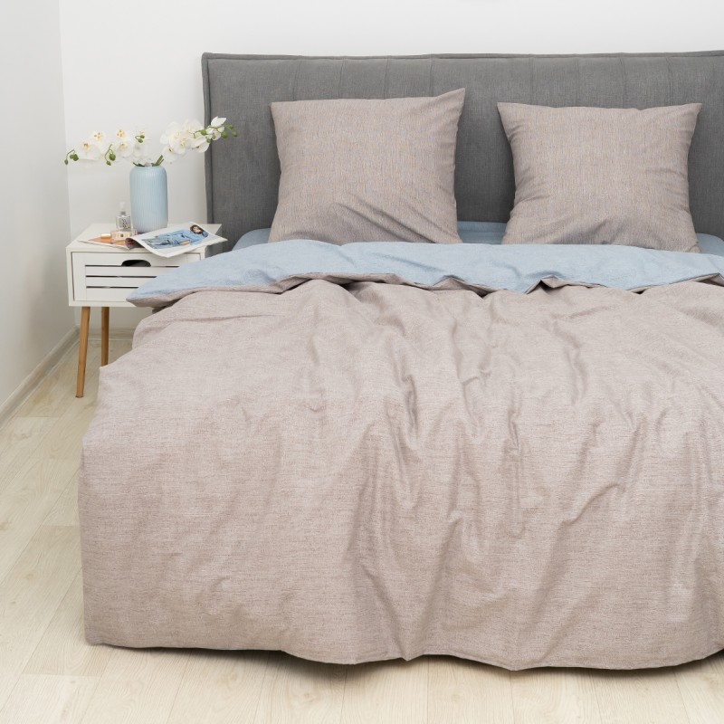 Комплект постільної білизни Viluta Євро Ранфорс 25373 з простирадлом на резинці 180х2000