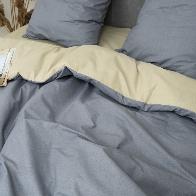 Комплект постільної білизни Двоспальний ранфорс 24335 с простирадлом на резинці 160х200