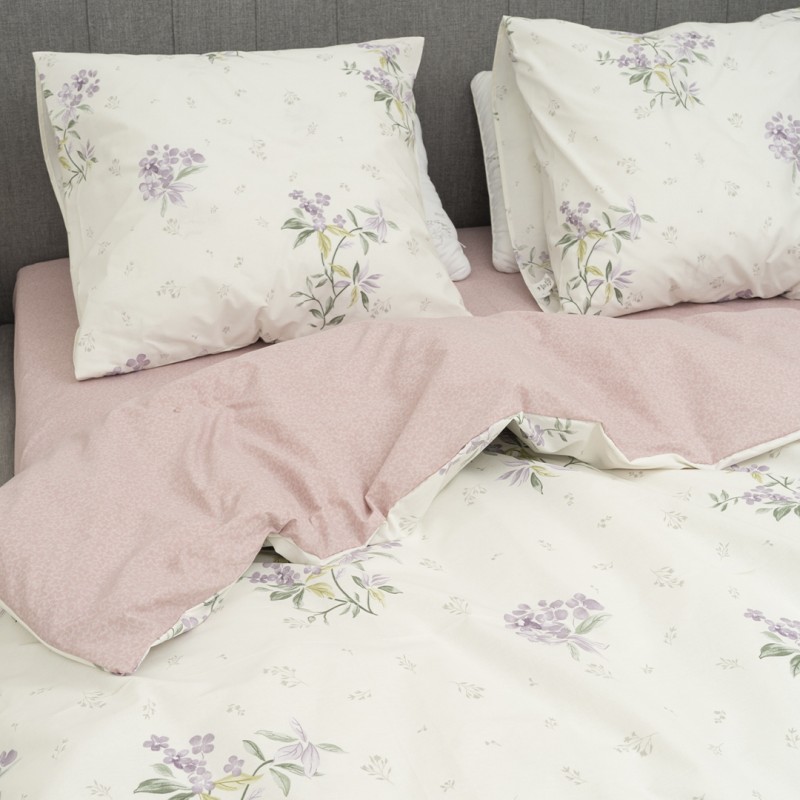 Комплект постільної білизни Євро ранфорс 24345 с простирадлом на резинці 160х200