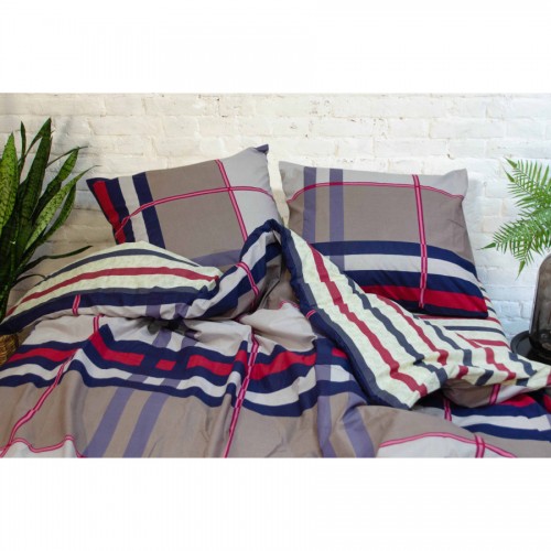 Комплект постільної білизни Вилюта Євро ранфорс 17113 с простирадлом на резинці