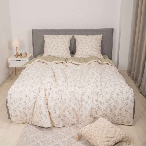 Комплект постільної білизни Вилюта Євро ранфорс 22205 с простирадлом на резинці