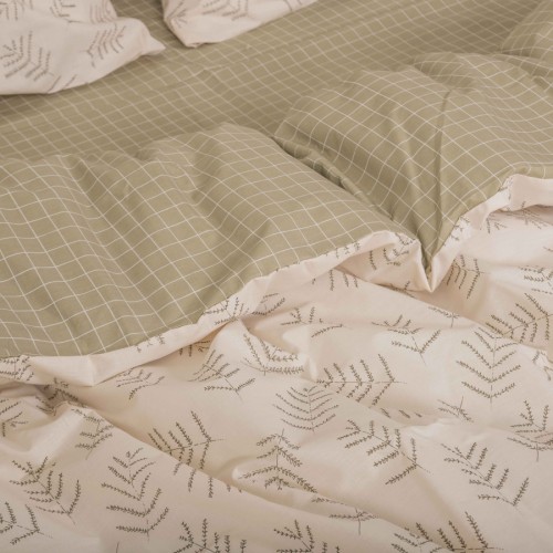Комплект постільної білизни Вилюта Євро ранфорс 22205 с простирадлом на резинці
