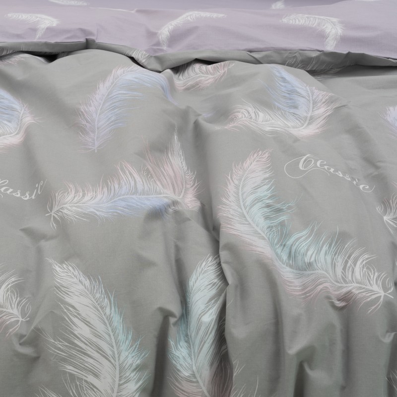 Комплект постільної білизни Вилюта Євро ранфорс 22214 с простирадлом на резинці 160х200