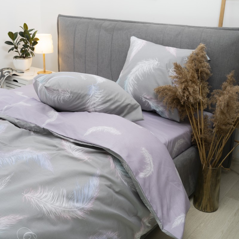 Комплект постільної білизни Вилюта Євро ранфорс 22214 с простирадлом на резинці 160х200