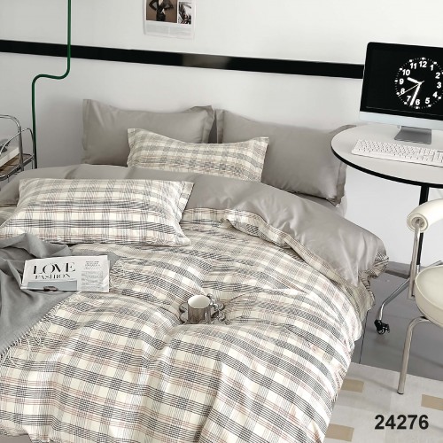 Комплект постільної білизни Вилюта Євро ранфорс 24276 с простирадлом на резинці 160х200