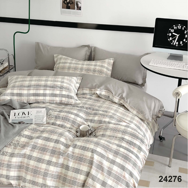 Комплект постільної білизни Вилюта Євро ранфорс 24276 с простирадлом на резинці 180х200