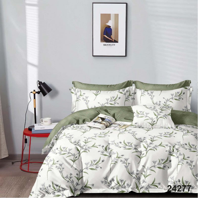 Комплект постільної білизни Вилюта Євро ранфорс 24277 с простирадлом на резинці 160х200