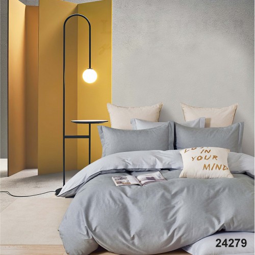 Комплект постільної білизни Вилюта Євро ранфорс 24279 с простирадлом на резинці 180х200