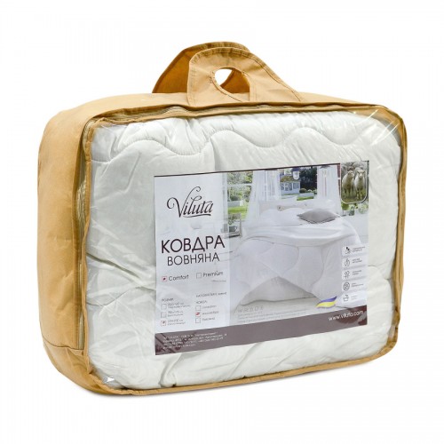 Ковдра вовняна стьобана Вилюта Comfort 140х205