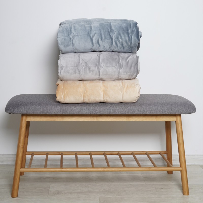 Покривало стьобане Viluta Велюр 210х240 (+ наволочки 50х70 2 од.) Monument