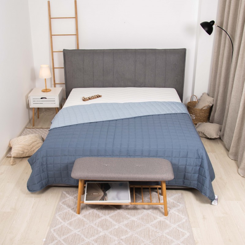 Покривало стьобане двостороннє Viluta Дует 210х220 Морський бриз