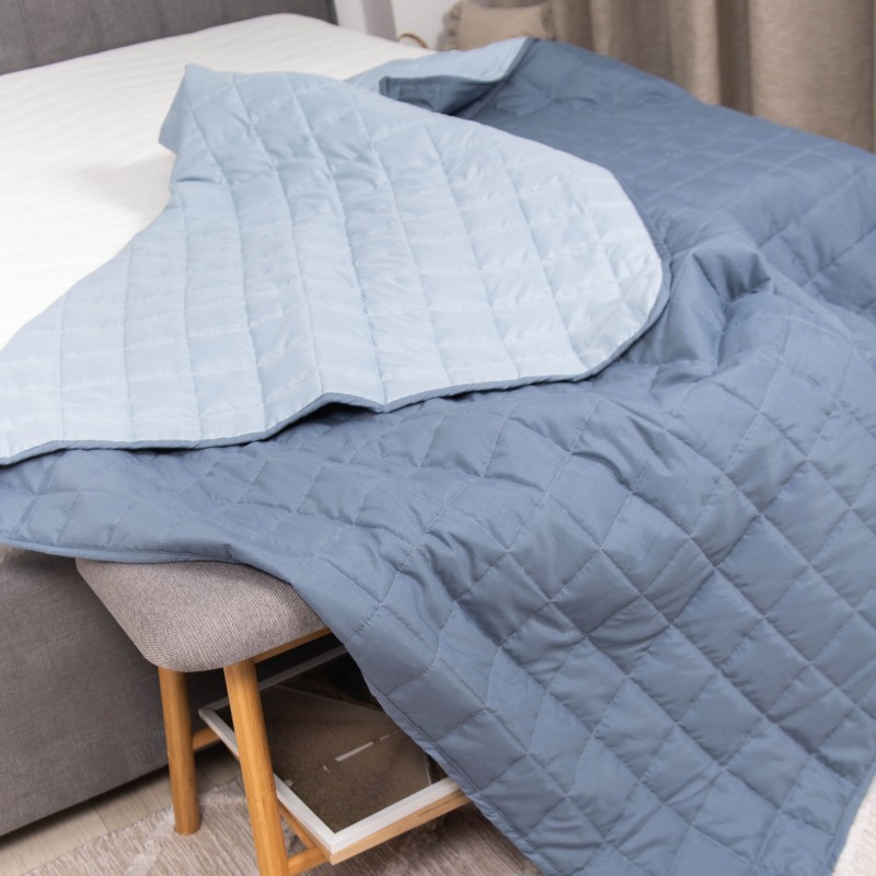 Покривало стьобане двостороннє Viluta Дует 210х220 Морський бриз