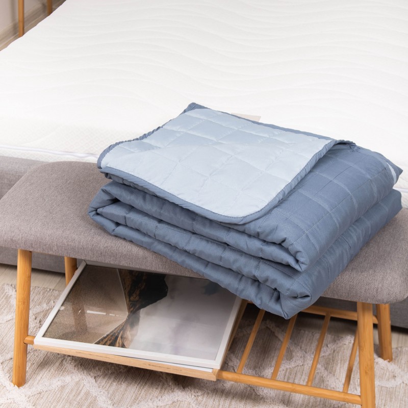 Покривало стьобане двостороннє Viluta Дует 210х220 Морський бриз