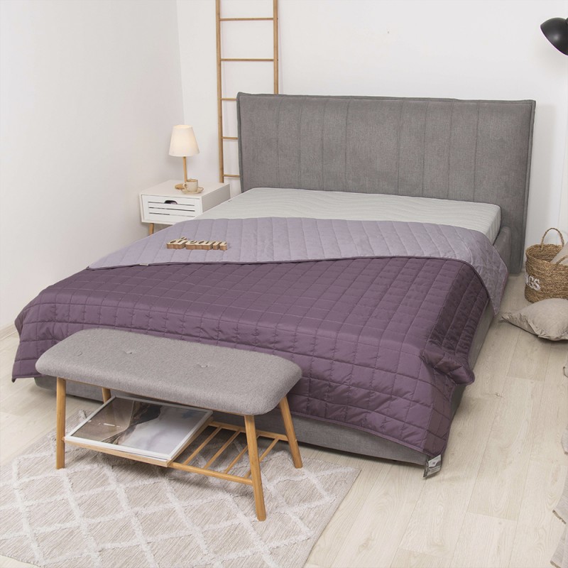 Покривало стьобане двустороннє Viluta Дует 210х220 Димчастий аметис