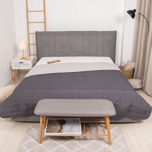 Покривало стьобане двустороннє Viluta Дует 210х220 Графіт