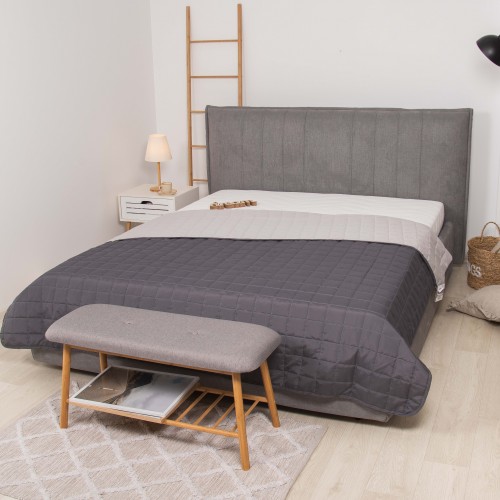 Покривало стьобане двустороннє Viluta Дует 210х220 Графіт