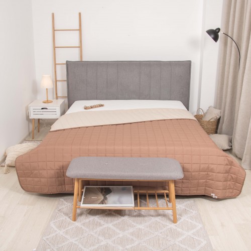 Покривало стьобане двустороннє Viluta Дует 210х220 капучино