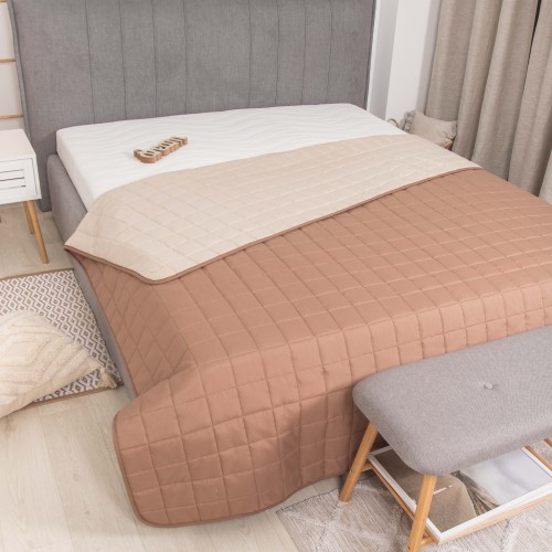 Покривало стьобане двустороннє Viluta Дует 210х220 капучино