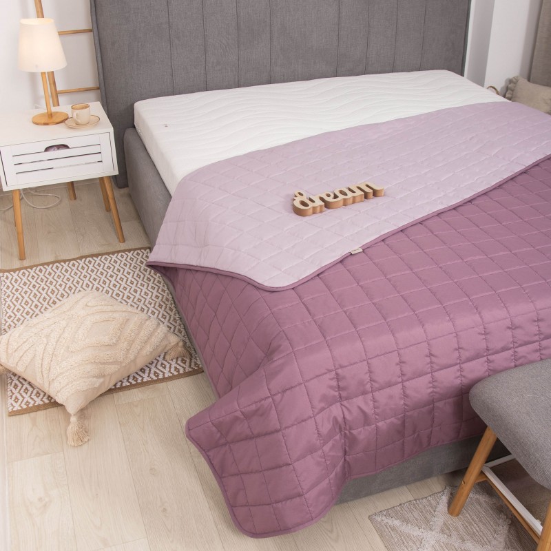 Покривало стьобане двустороннє Viluta Дует 210х220 Пудрова троянда