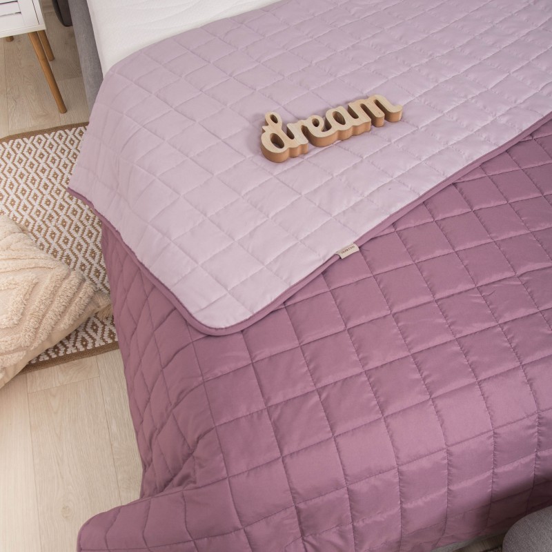 Покривало стьобане двустороннє Viluta Дует 210х220 Пудрова троянда